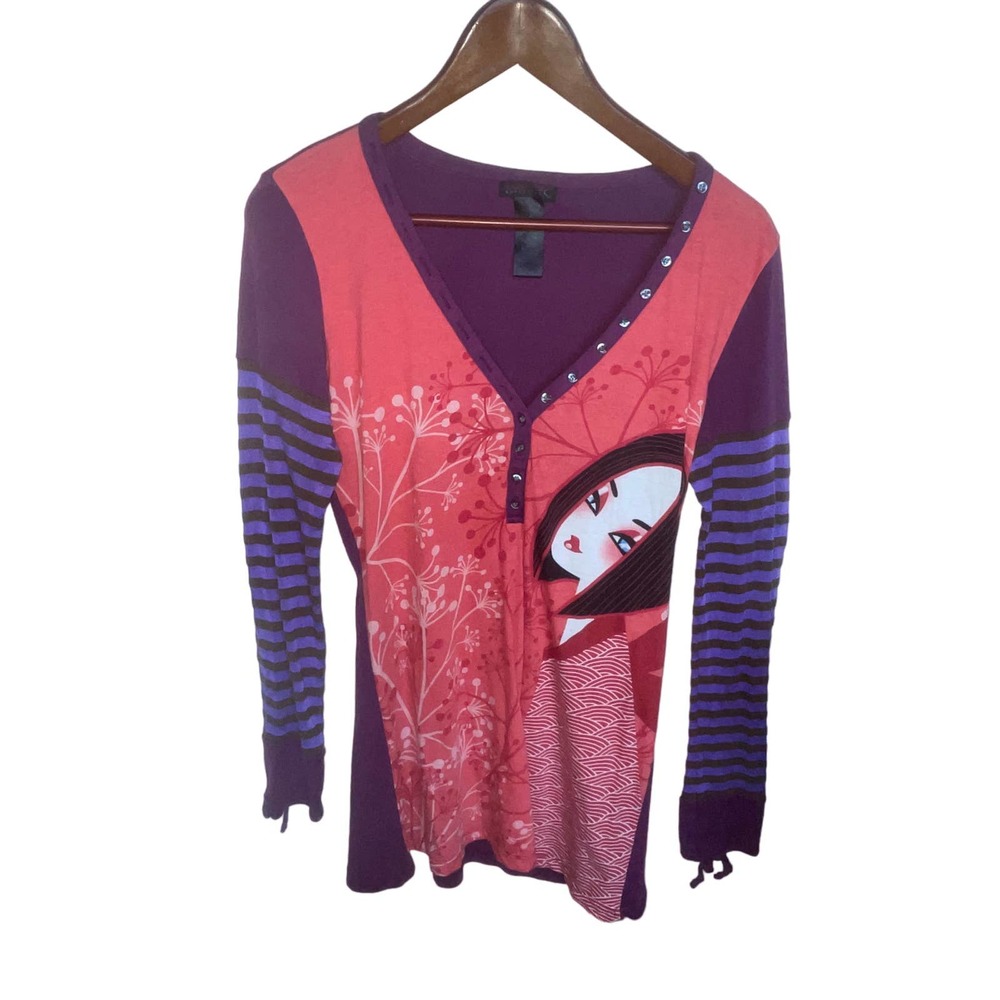 CUSTO Barcelona Graphic Printed Top - Picture 2 of 5